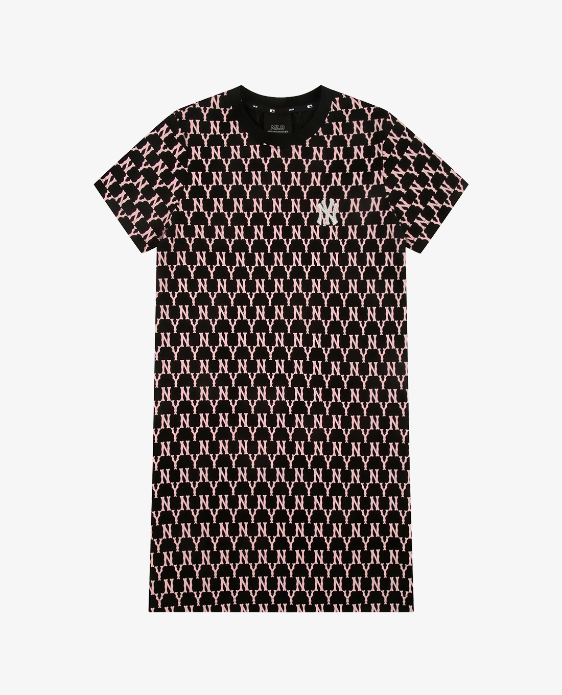 MLB - Đầm mini cổ tròn ngắn tay phom suông Monogram Allover