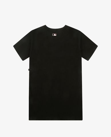  MLB - Đầm mini cổ tròn ngắn tay phom suông Logo Basic Waist String 