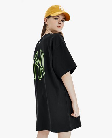  MLB - Đầm mini cổ tròn ngắn tay Tie Dye Back Trim 