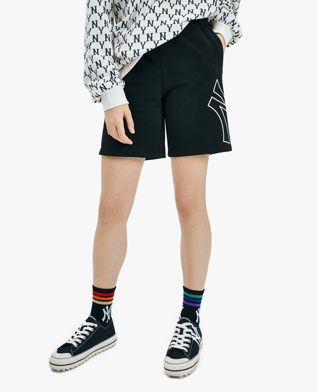MLB - Quần short lưng thun Side Big Logo New York Yankees