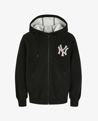  MLB - Áo sweatshirt tay dài có mũ phối zip Fleece 