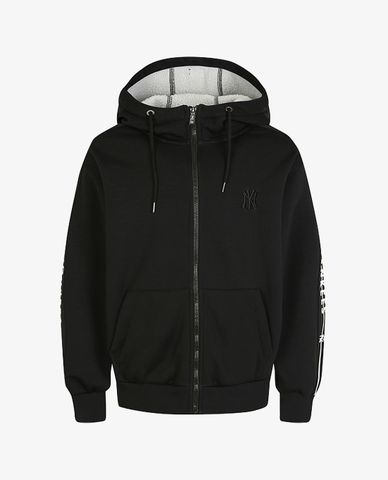  MLB - Áo hoodie phối zip có mũ Street Style 