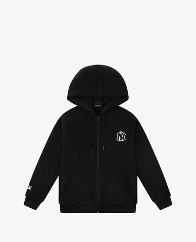  MLB - Áo hoodie tay dài phối zip Fleece Fleece Big Logo 