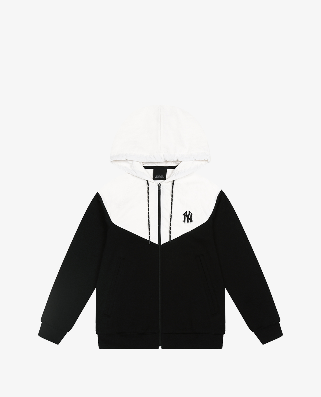 MLB - Áo hoodie tay dài phối zip Color Block Hybrid Training