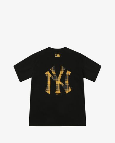  MLB - Áo thun cổ tròn ngắn tay phom suông Check 