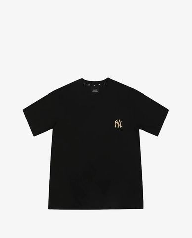  MLB - Áo thun cổ tròn tay ngắn Unisex phối logo New York Yankees 