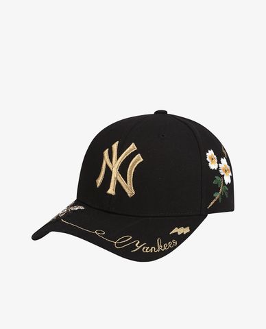  MLB - Nón bóng chày thêu hoa thời trang 