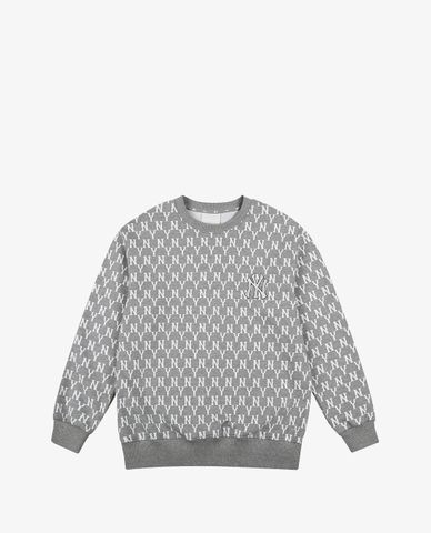  MLB - Áo sweatshirt tay dài cổ tròn Monogram Allover 