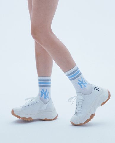  MLB - Vớ cổ cao thời trang Striped Big Logo 