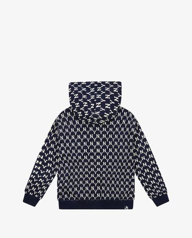  MLB - Áo hoodie tay dài phối zip Monogram 