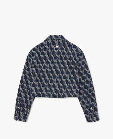  MLB - Áo khoác denim nữ Cube Monogram Jacquard 