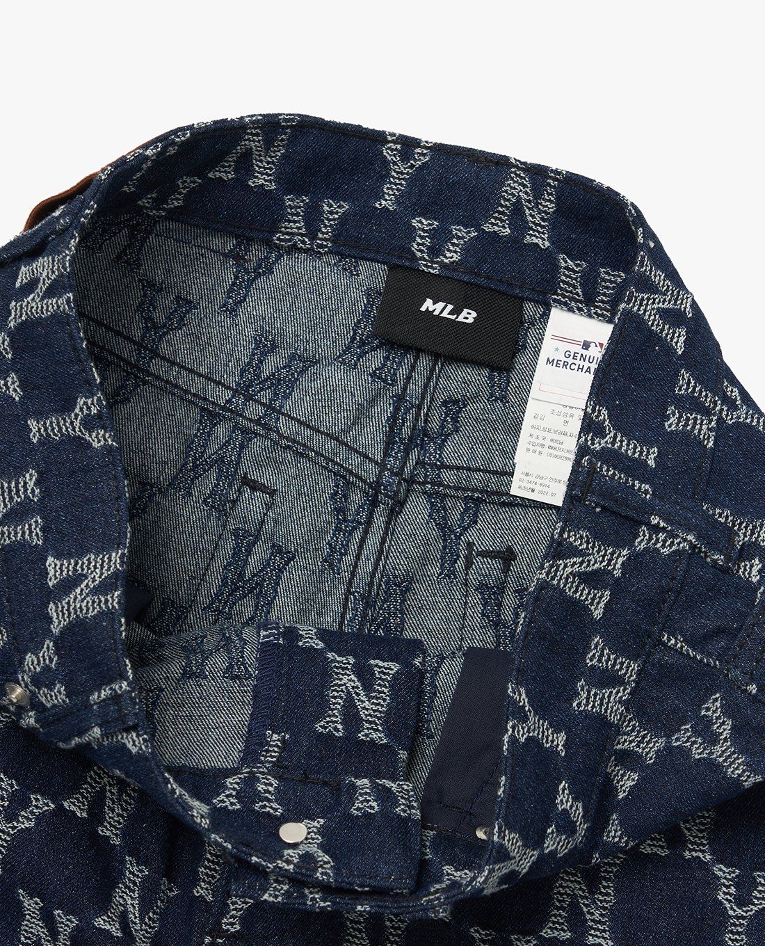 【韓国】MLB■ユニセックス■Denim Classic Monogram■送料込 MLB Korea Classic monogram HoboBag armpit bag Tote shoulder