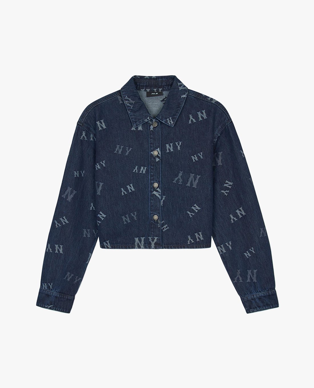 MLB - Áo khoác denim nữ cổ bẻ tay dài Classic Jacquard Monogram