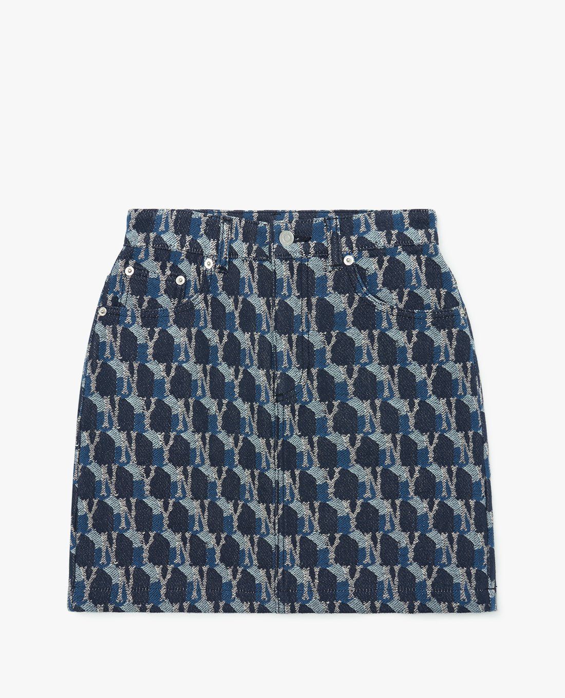 MLB■Logo Denim Skirt★送料込 Chân Váy MLB Monogram Jacquard Denim Skirt New York Yankees