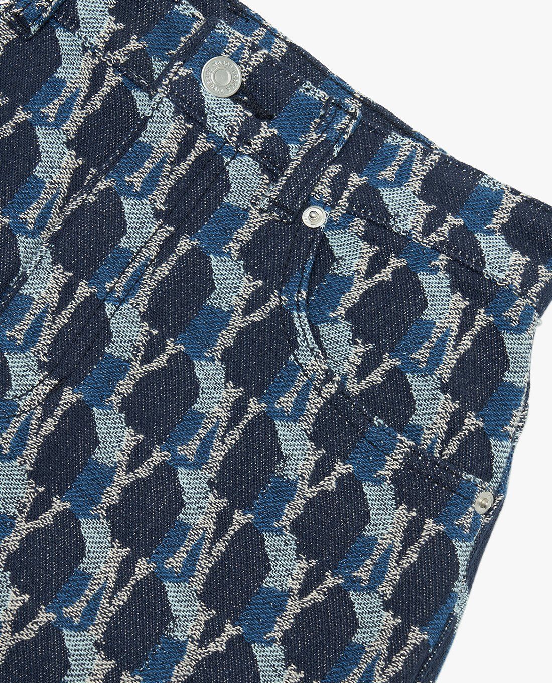 MLB - Chân váy denim chữ A Cube Monogram Jacquard
