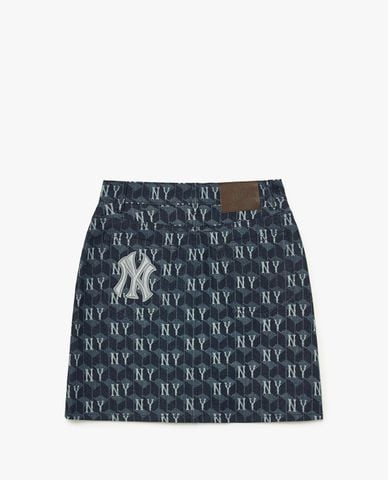  MLB - Chân váy denim chữ A phom mini thời trang 