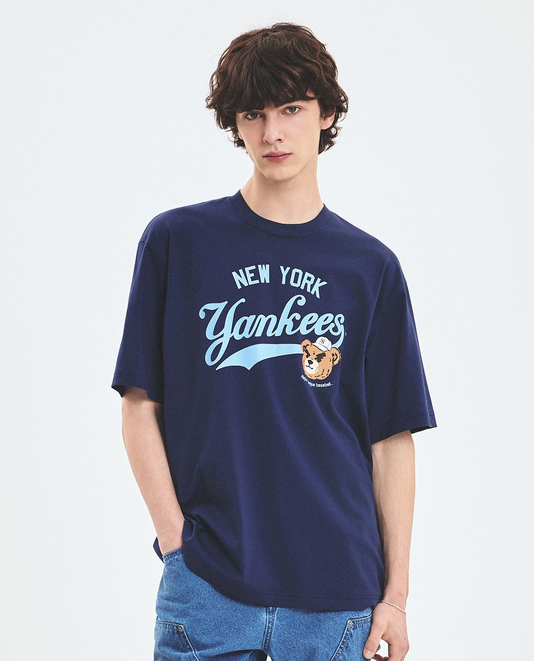 MLB - Áo thun unisex cổ tròn tay ngắn Letter Mega Bear