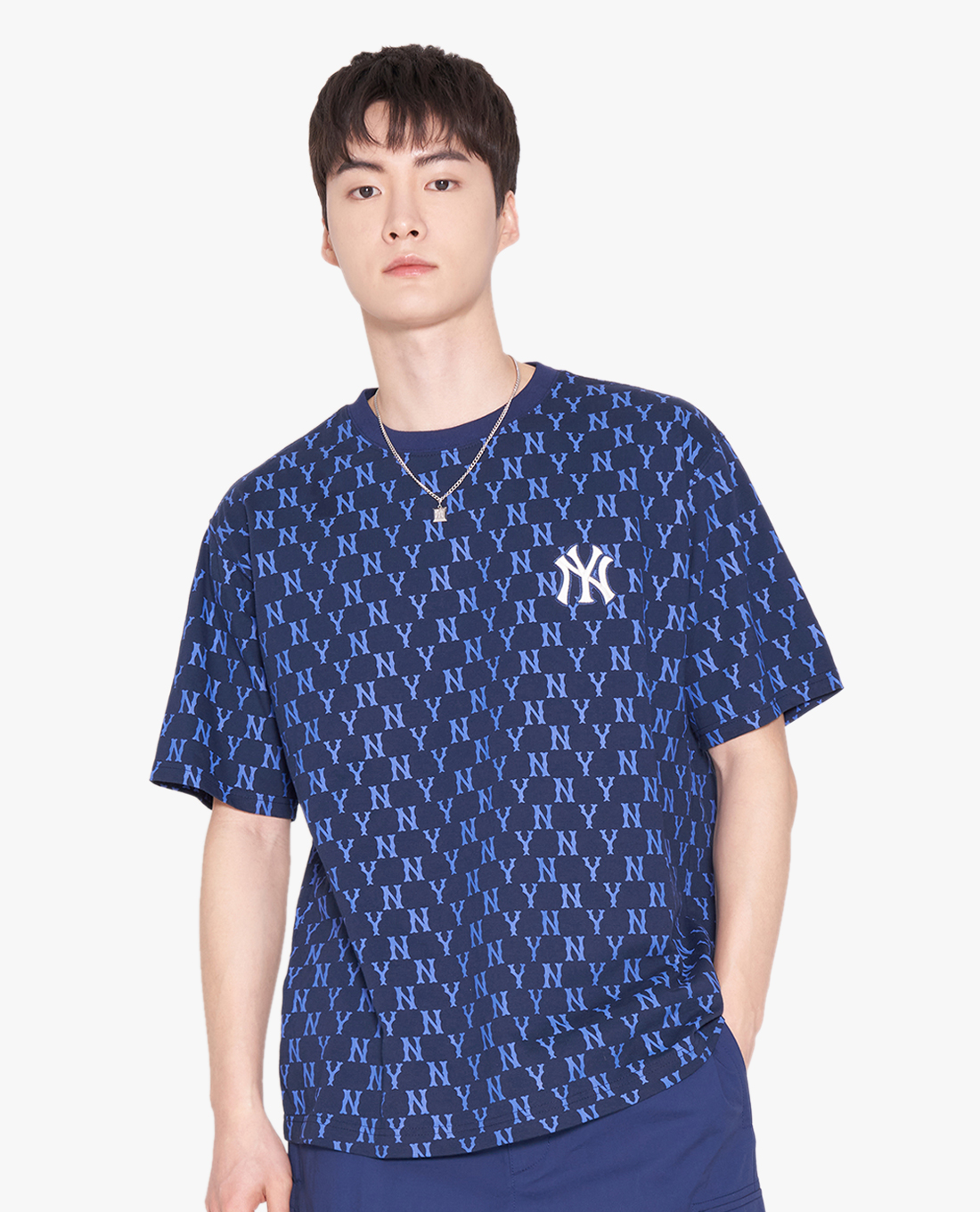 MLB - Áo thun unisex cổ tròn tay ngắn Basic Monogram