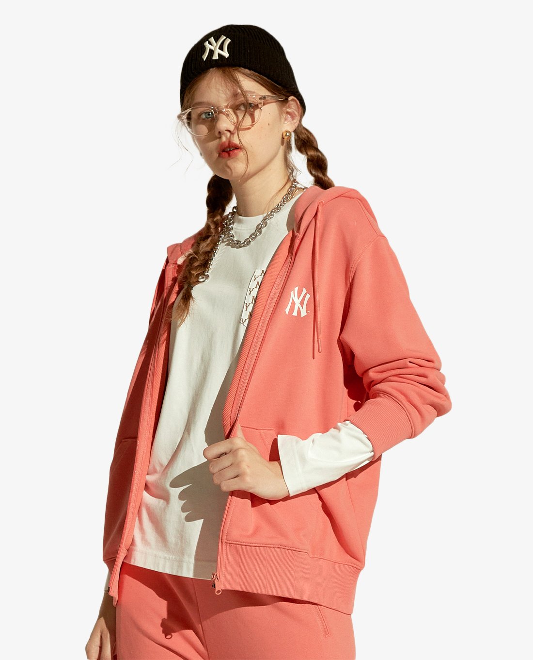 MLB - Áo hoodie tay dài Mega Logo Training Zip Up