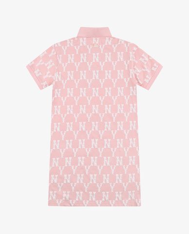  MLB - Đầm mini cổ bẻ ngắn tay Monogram All Over Collar 