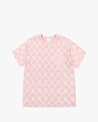  MLB - Áo thun cổ tròn ngắn tay Monogram Mix Pocket 