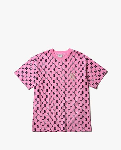  MLB - Áo thun phom suông ngắn tay Monogram All Over Overfit 