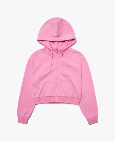  MLB - Áo hoodie tay dài phối zip dáng lửng Basic Sports Tech Training 