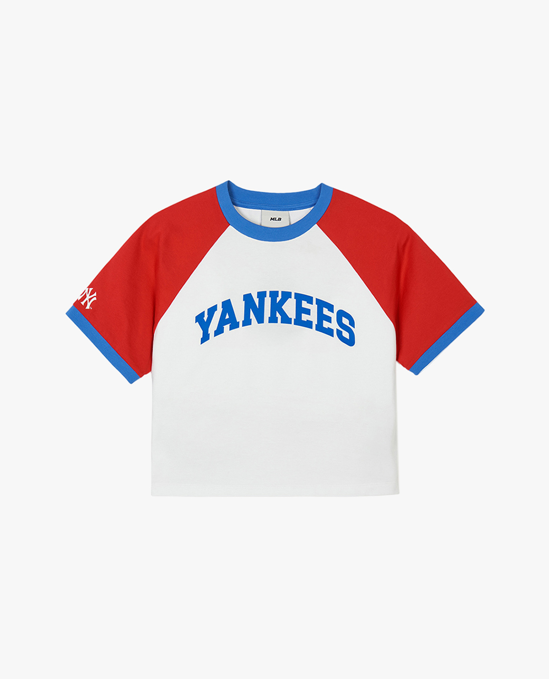 MLB - Áo croptop nữ cổ tròn tay ngắn Varsity