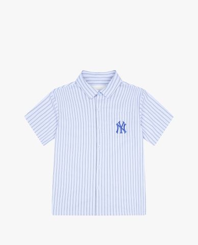  MLB - Áo sơ mi ngắn tay kẻ sọc thời trang Pride Tag 