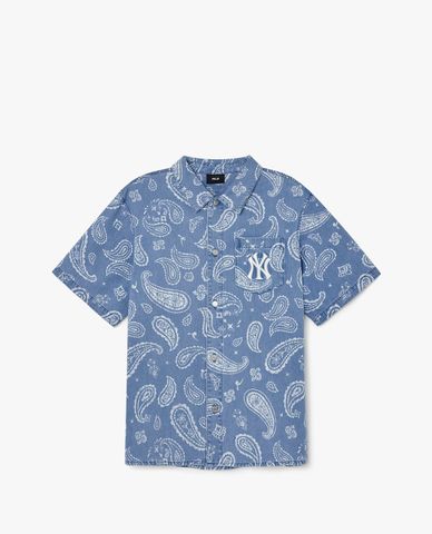  MLB - Áo sơ mi denim unisex tay ngắn Paisley Print 