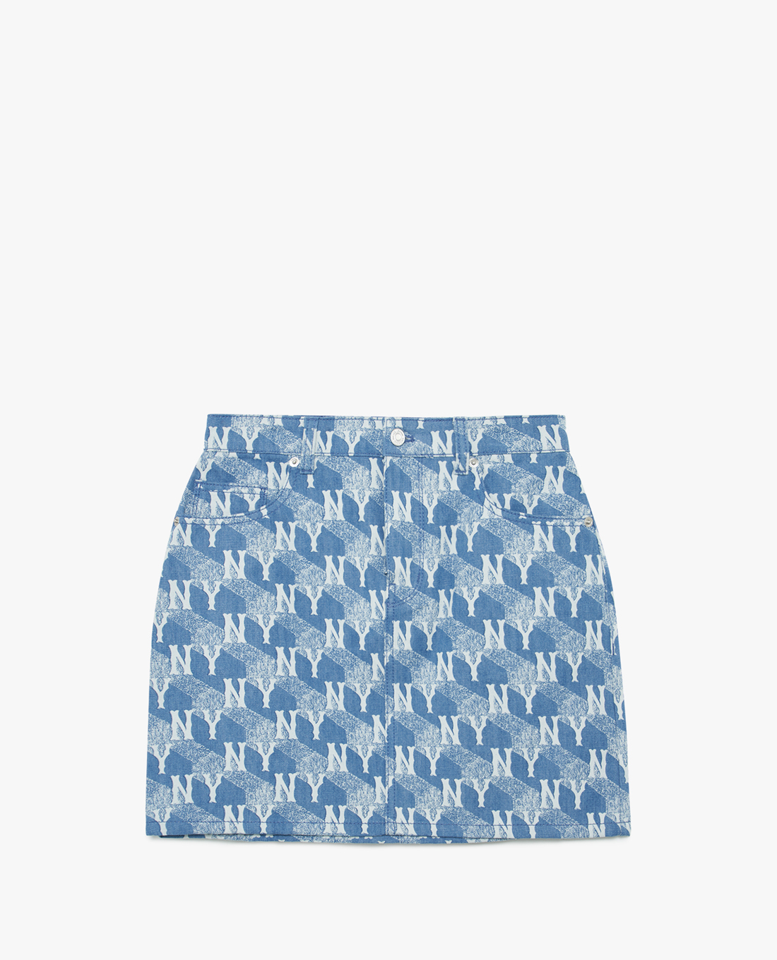 MLB - Chân váy denim mini Cube Monogram Printed