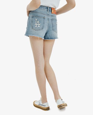  MLB - Quần short nữ rách gấu Denim 