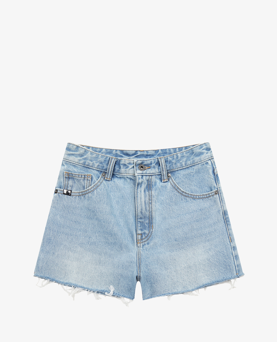 MLB - Quần shorts jeans nữ phối logo thời trang