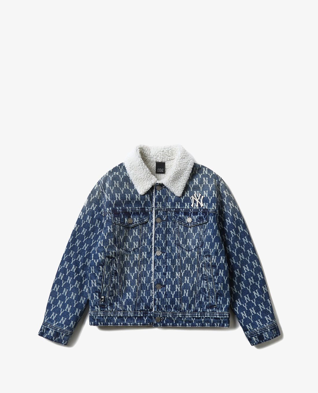 MLB - Áo khoác denim cổ bẻ phối lông Monogram Boa Lining
