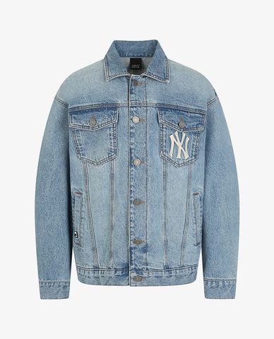  MLB - Áo khoác denim thời trang Logo 