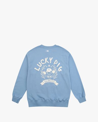  MLB - Áo sweatshirt tay dài cổ tròn Yankees Lucky Pig Popcorn 