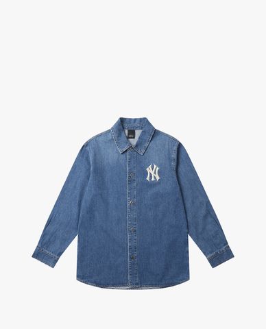  MLB - Áo sơ mi tay dài Mega Logo Denim 