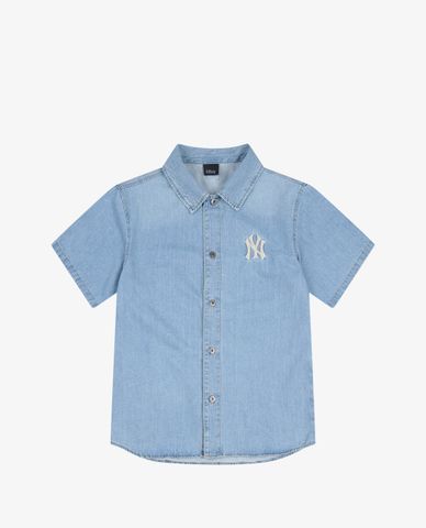  MLB - Áo sơ mi denim tay ngắn Basic Logo 