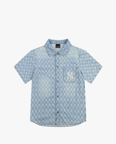 MLB - Áo sơ mi tay ngắn Monogram New York Yankees 