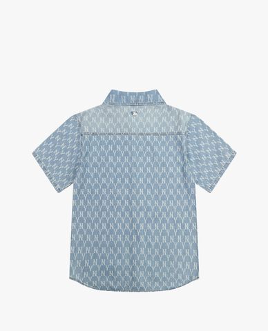  MLB - Áo sơ mi tay ngắn Monogram New York Yankees 