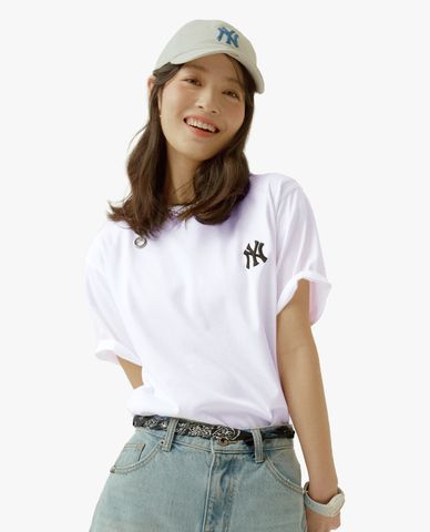  MLB - Áo thun cổ tròn ngắn tay Mega Logo Over Fit 