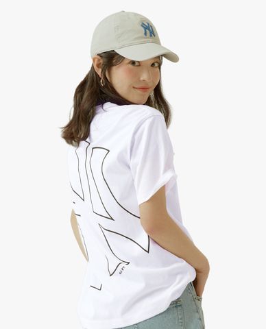  MLB - Áo thun cổ tròn ngắn tay Mega Logo Over Fit 