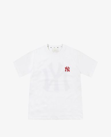  MLB - Áo thun cổ tròn ngắn tay phom suông Check 