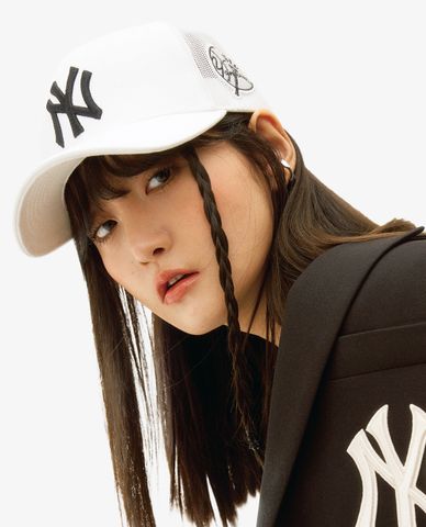  MLB - Nón bóng chày phối lưới Circle Stamp 