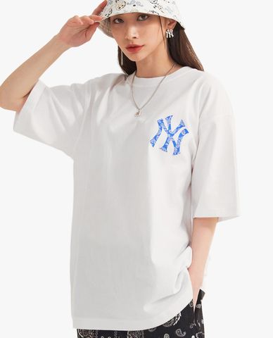  MLB - Áo thun phom suông ngắn tay Paisley Mega Logo 