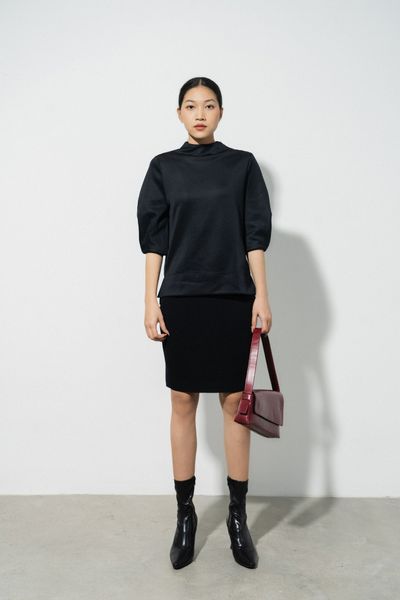  Chân váy bút chì dệt len 