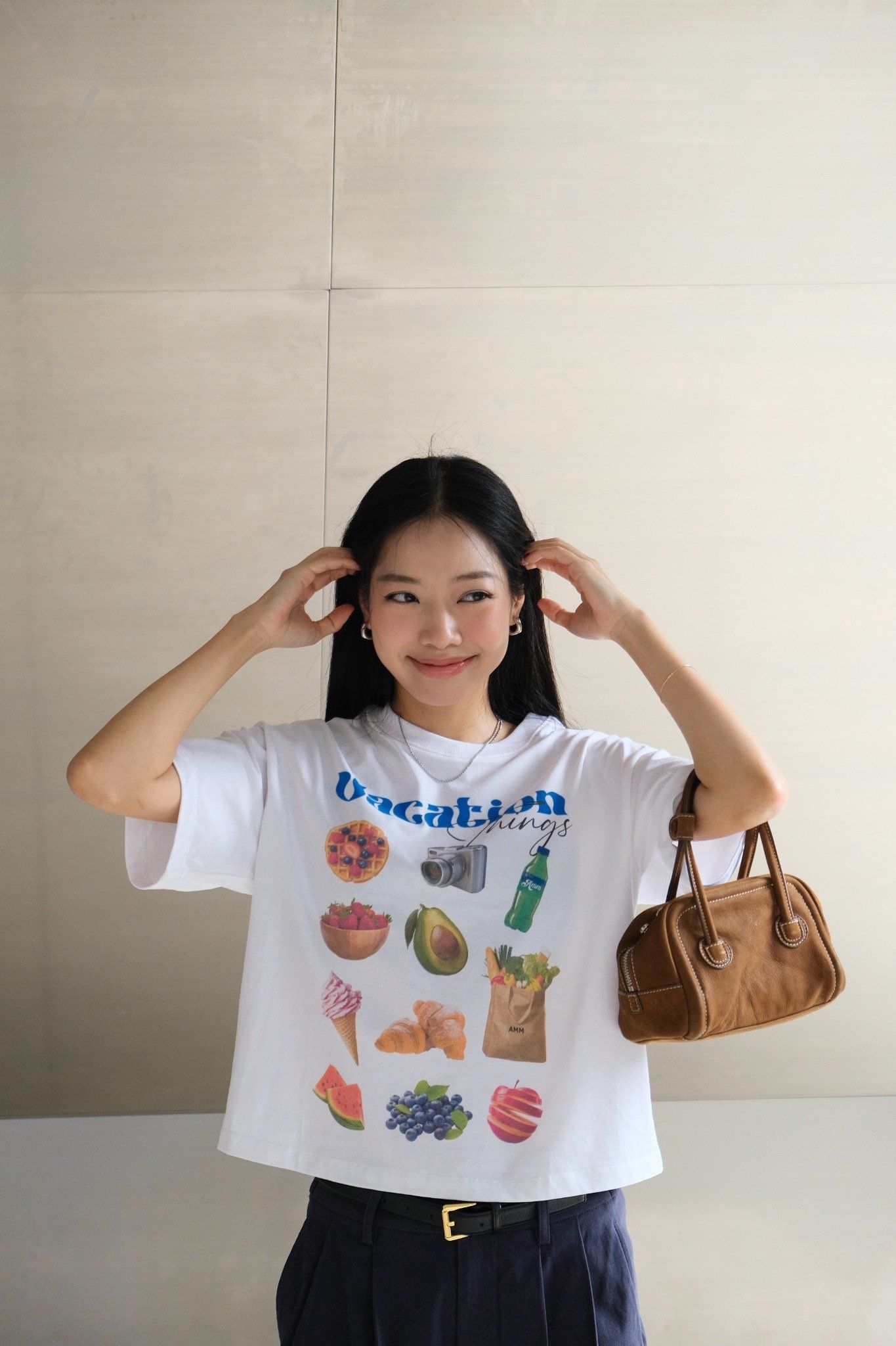  Áo phông Nữ in họa tiết Vacation things dáng Boxy 