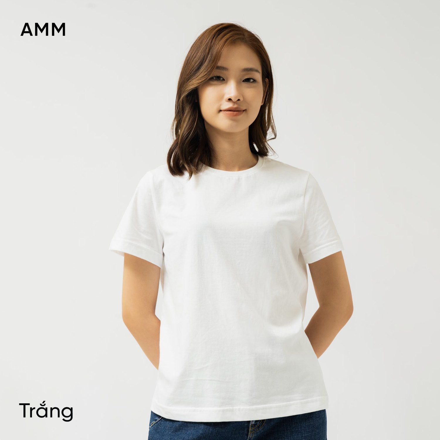  Áo phông nữ ngắn tay dáng vừa vải cotton hữu cơ 