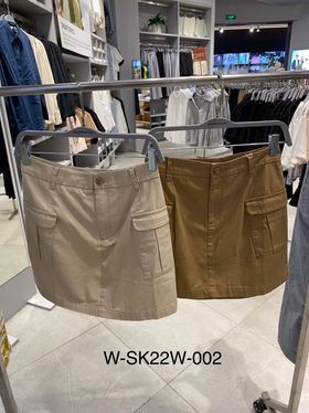  Chân váy mini túi hộp vải twill 