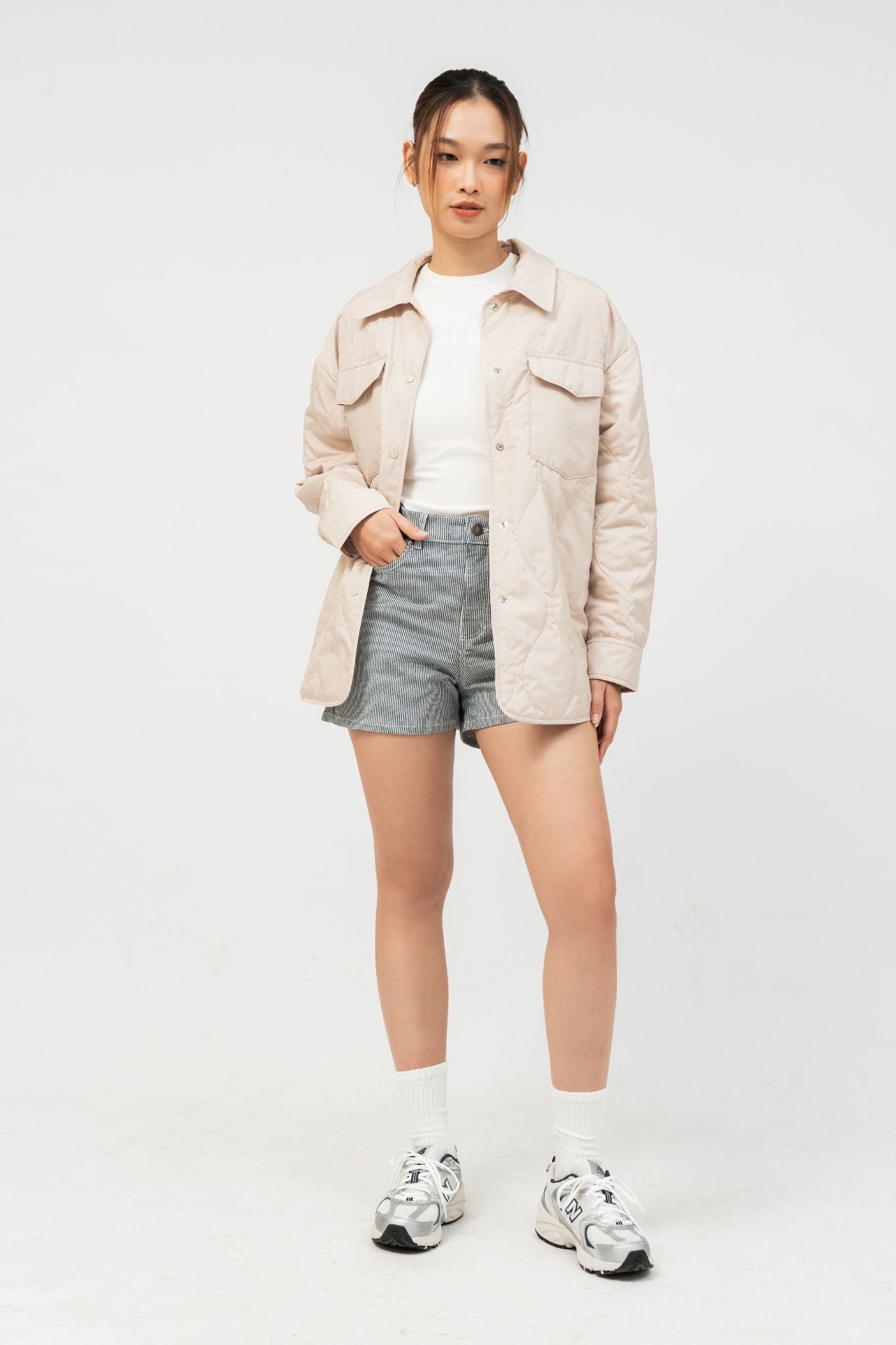  Áo khoác nữ lót bông túi ngực 